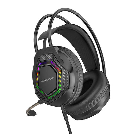 Cuffie Gaming 3.5mm Borofone BO105 Thunder, RGB, 2m, Nere