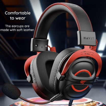 Cuffie Gaming 3.5mm HAVIT H2002E Pro, 2m, Nere