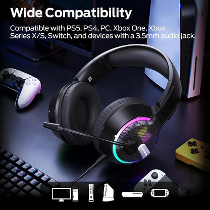 Cuffie Gaming 3.5mm Monster Mission 320, RGB, 1,9m, Nere