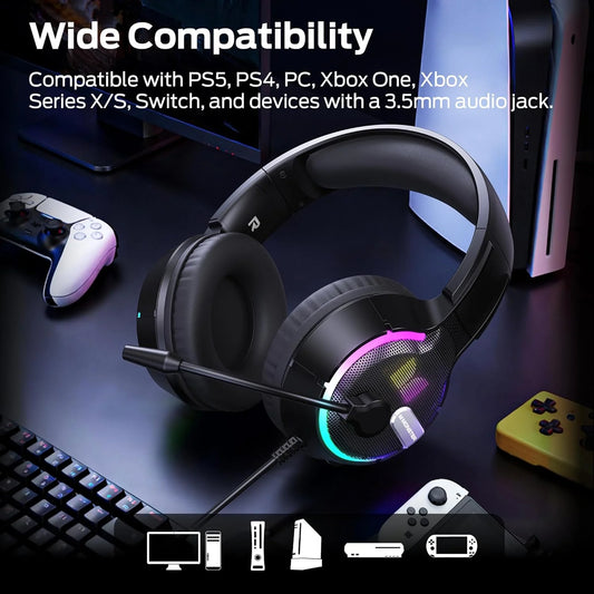 Cuffie Gaming 3.5mm Monster Mission 320, RGB, 1,9m, Nere