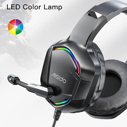 Cuffie Gaming 3.5mm Yesido EK01, RGB, 1.2m, Nere
