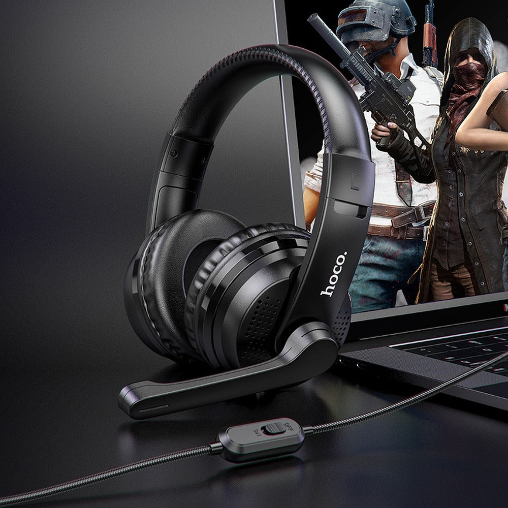 Cuffie Gaming 3.5mm HOCO W103, Nere