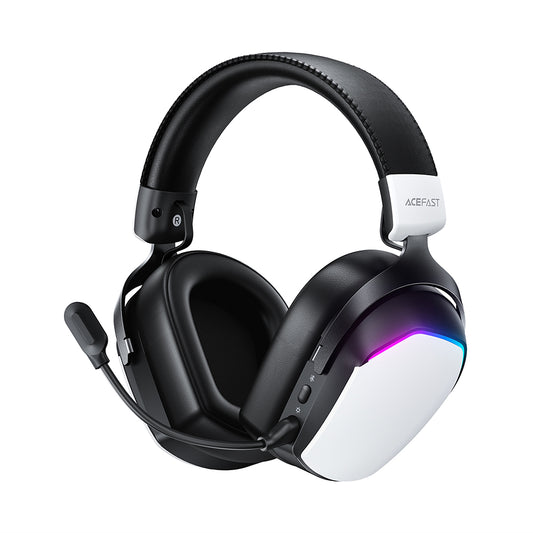 Cuffie Gaming Wireless Acefast H11, RGB, BT / Wi-FI / Cablate, Bianche