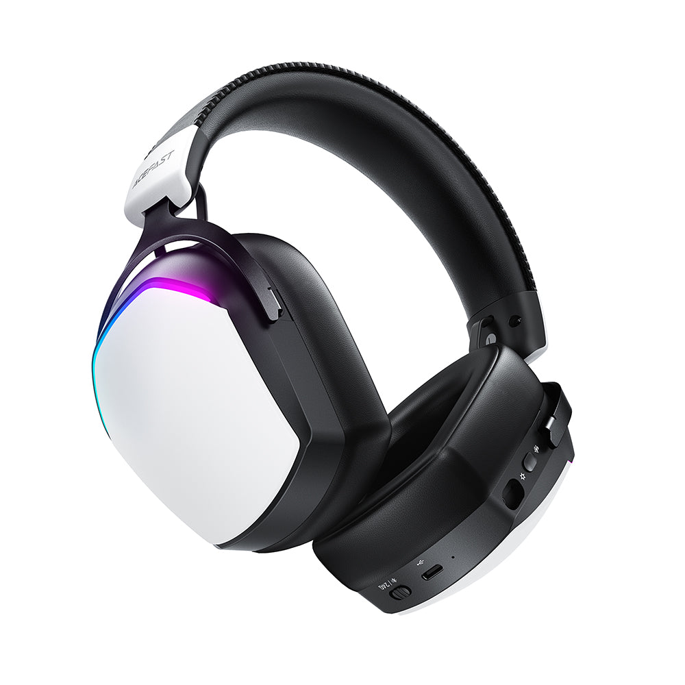 Cuffie Gaming Wireless Acefast H11, RGB, BT / Wi-FI / Cablate, Bianche