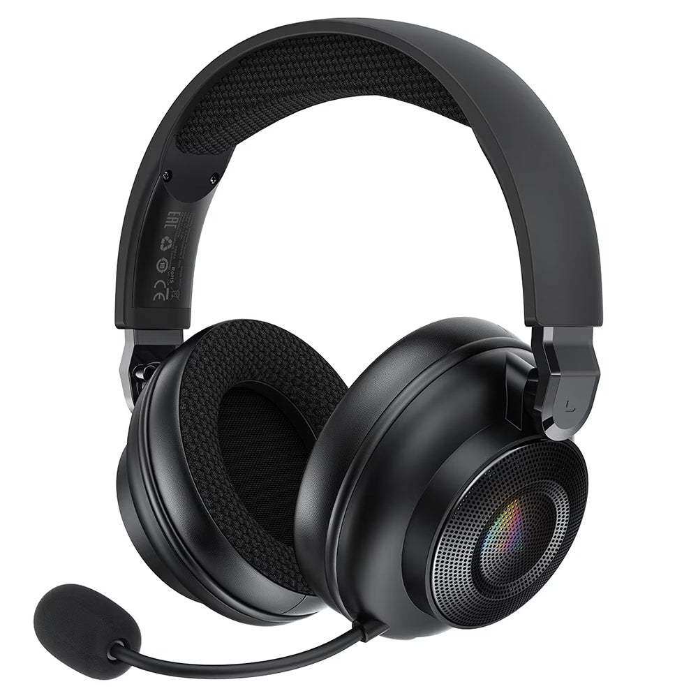 Cuffie Gaming Wireless Acefast H15, RGB, BT / Wi-FI / Cablate, Nere