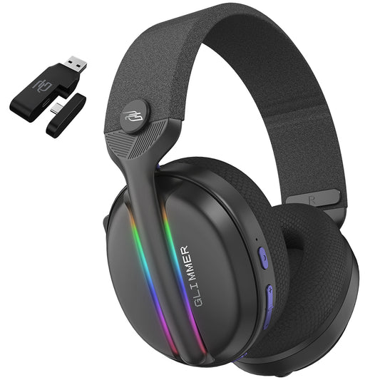 Cuffie Gaming Wireless Proove Glimmer, RGB, BT / Wi-Fi / Cablate, Nere Viola WHGL00022016