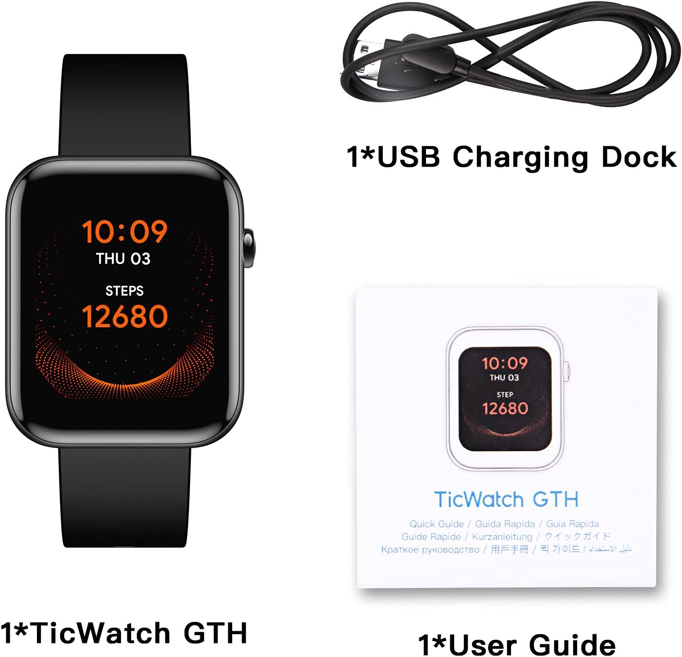 Smartwatch Mobvoi GTH Raven, Negru