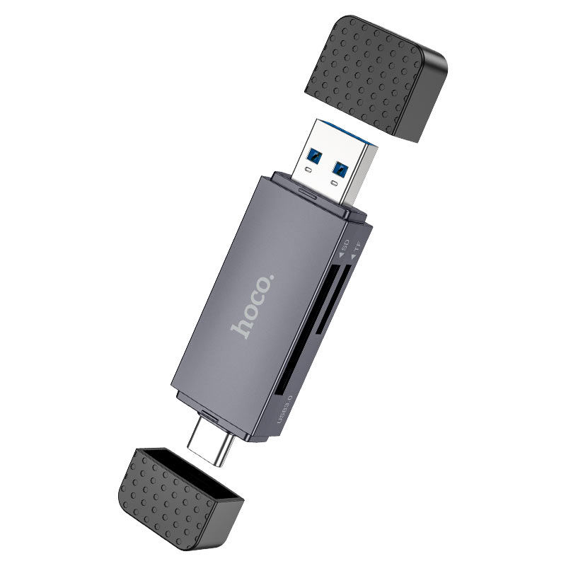 Lettore di schede USB 3.0 / USB-C HOCO HB45, SD - microSD, Grigio