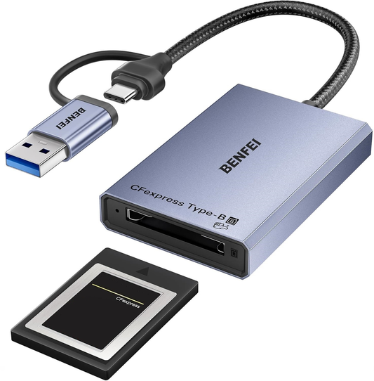 Lettore Schede USB 3.2 / USB-C Benfei, CFexpress B, Grigio