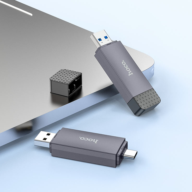 Lettore di schede USB 3.0 / USB-C HOCO HB45, SD - microSD, Grigio