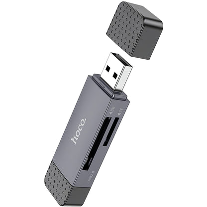 Lettore di schede USB / USB-C HOCO HB45, SD - microSD, USB 2.0, grigio 