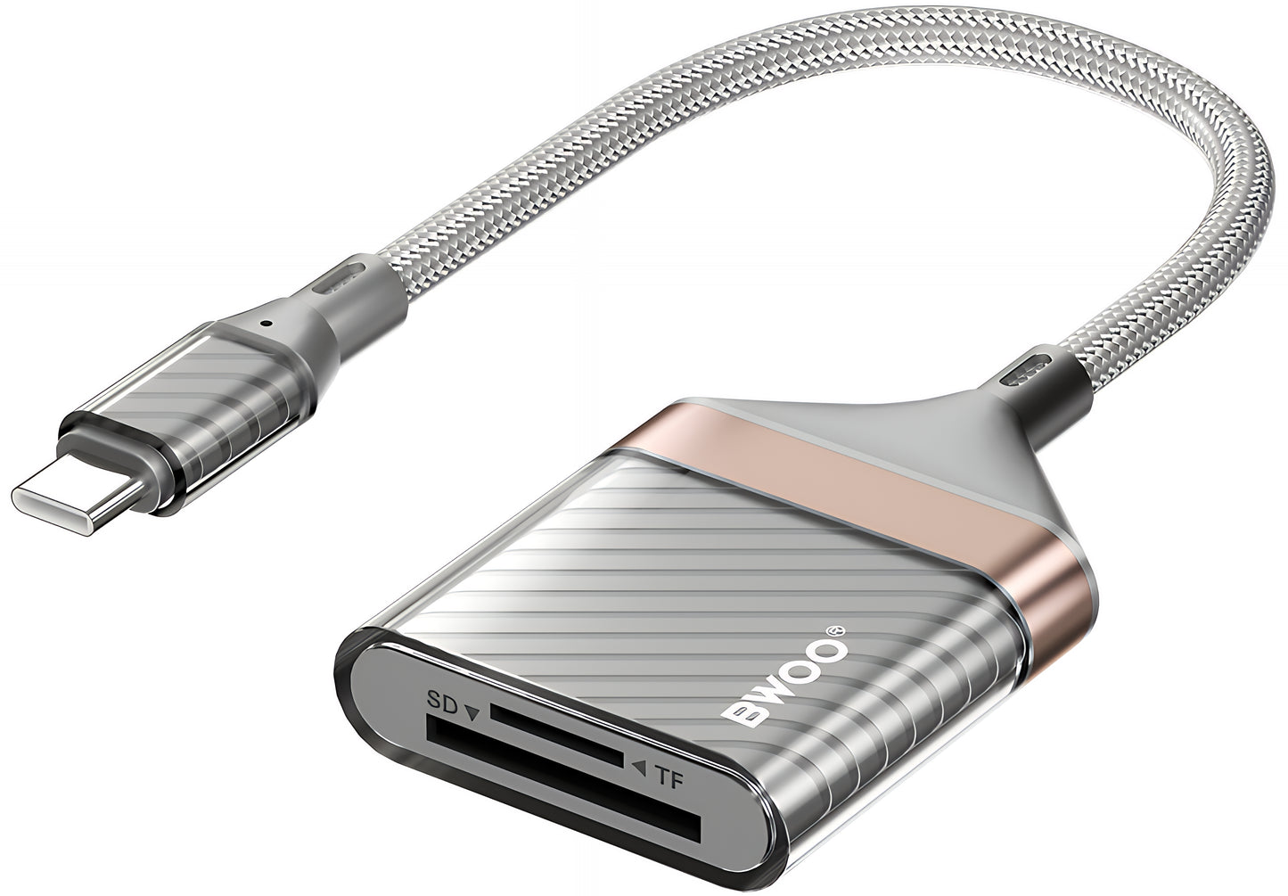 Lettore di Schede USB-C BWOO BZ64, SD - microSD, Grigio