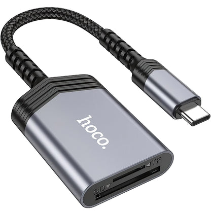 Lettore di schede USB-C HOCO UA25, SD - microSD, grigio 