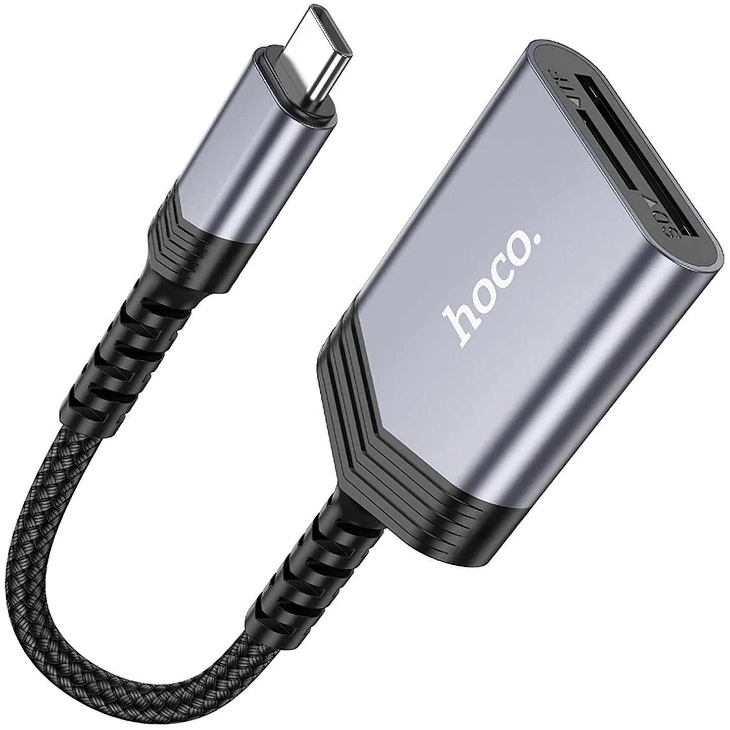 Lettore di schede USB-C HOCO UA25, SD - microSD, grigio 