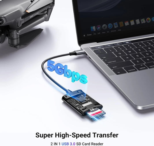 Lettore di schede USB-C UGREEN CM401, SD - microSD, Grigio