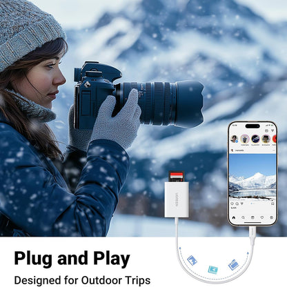 Lettore di schede USB-C UGREEN CM265, SD - microSD, Bianco