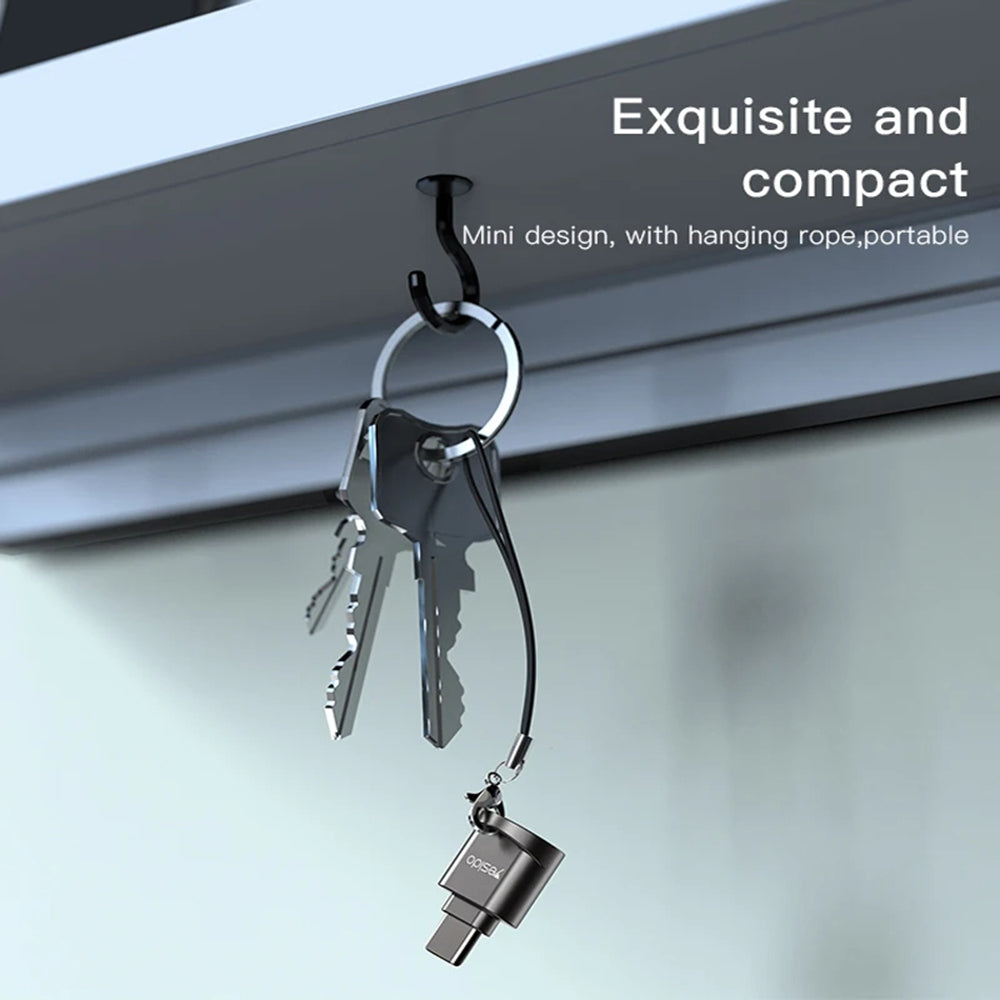 Lettore di schede USB-C Yesido GS19, USB-A (OTG) - microSD, Grigio