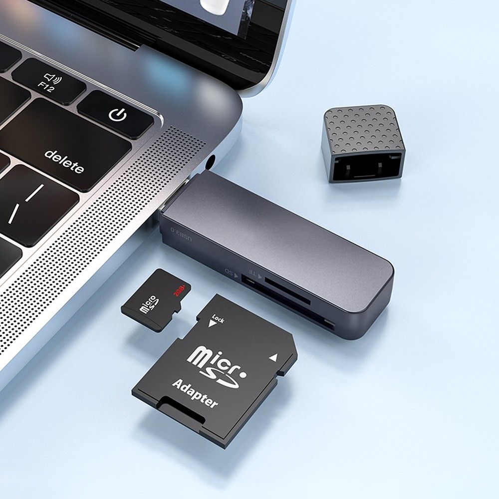 Lettore di schede USB HOCO HB45, SD - microSD, Grigio