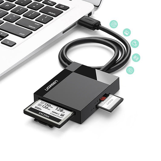 Lettore di schede USB 3.0 UGREEN CR125, SD - microSD - CF - MS, Nero