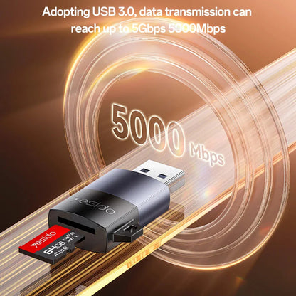Lettore di schede USB 3.0 Yesido GS36, microSD, Nero