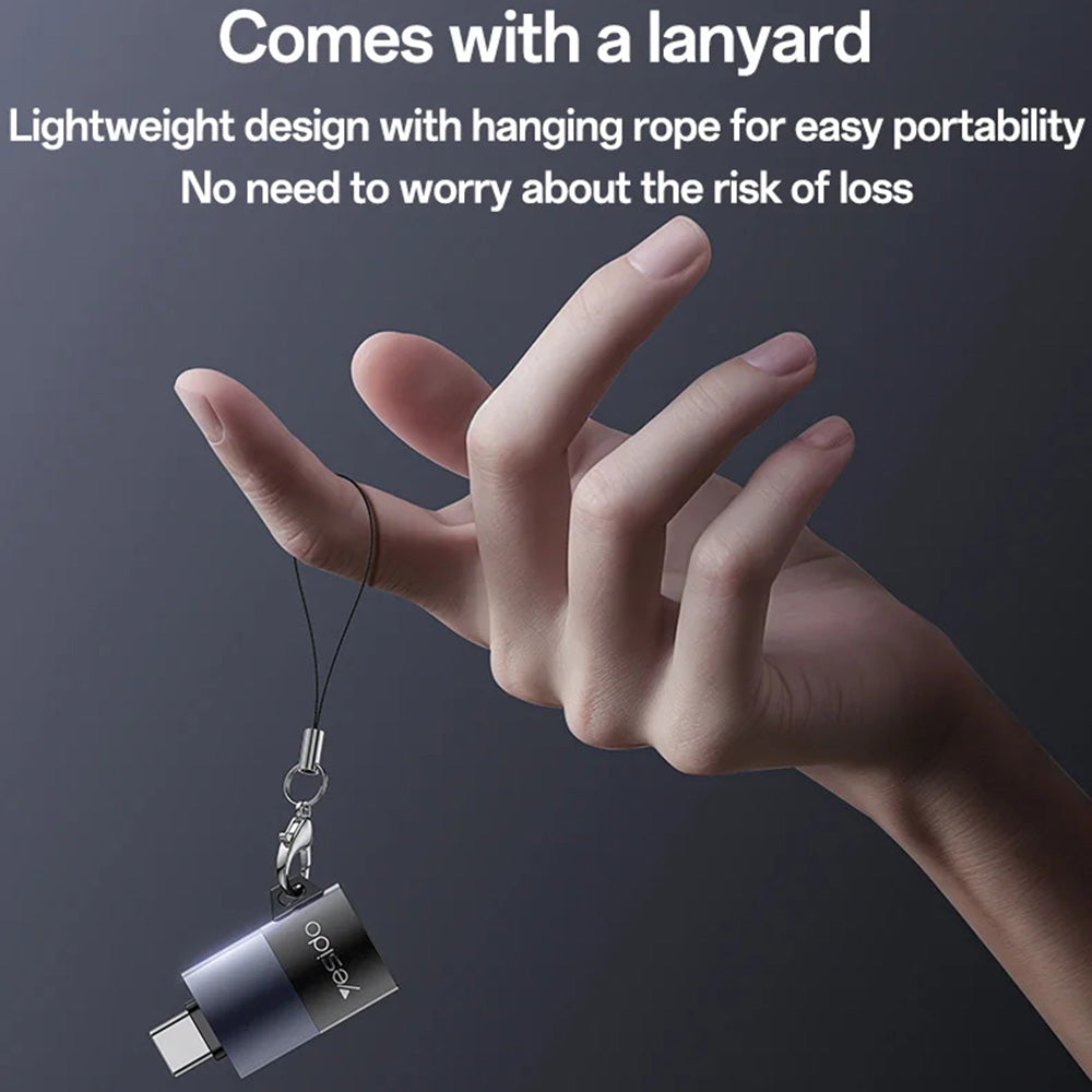 Lettore di schede USB Yesido GS37, microSD, Nero