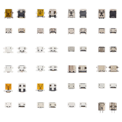 Connettori di ricarica microUSB / miniUSB / USB-C, vari modelli, set 240 pezzi