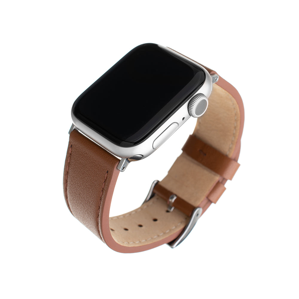 Cinturino Fixed Leather per Apple Watch 49mm / 46mm / 45mm / 44mm / 42mm Series, Marrone