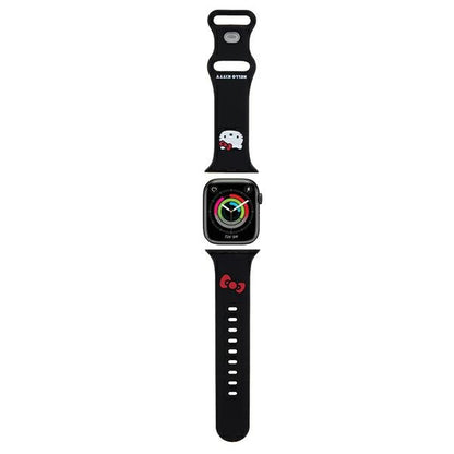 Cinturino Hello Kitty Silicone Kitty Head per Apple Watch 42mm / 41mm / 40mm / 38mm Series, Nero