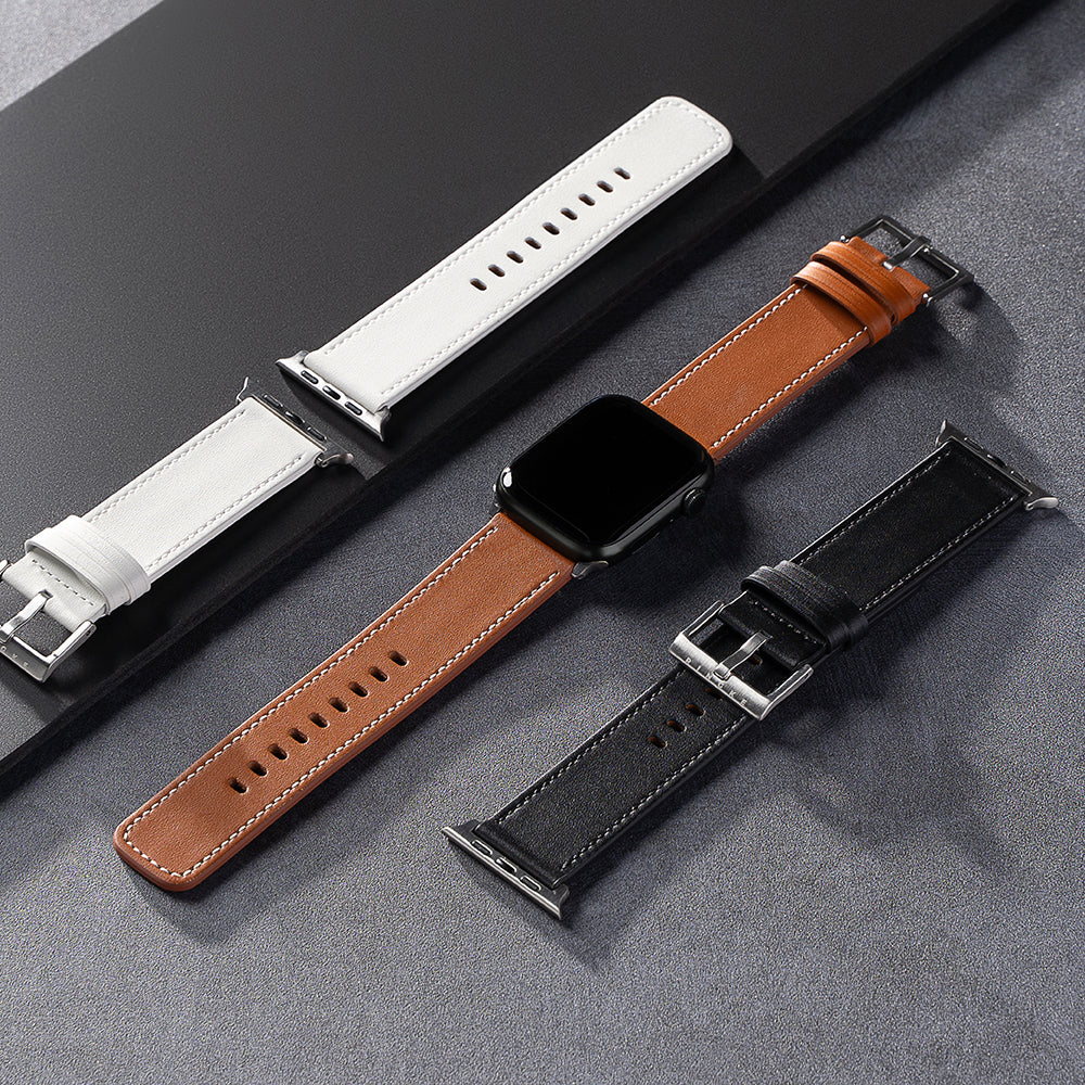 Ringke Leather One Strap for Apple Watch 49mm / 46mm / 45mm / 44mm / 42mm Series, Black