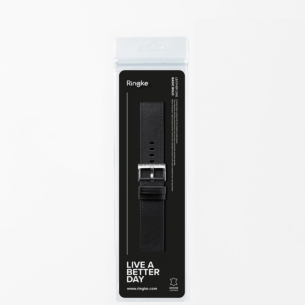 Cinturino Ringke One Basic Bold per Fossil Watch / Mobvoi Watch / Suunto Watch Series, 24mm, Nero