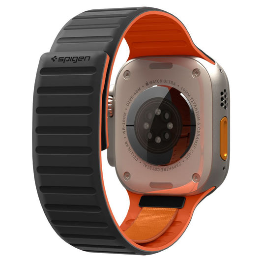 Cinturino Spigen Athlex Air M per Apple Watch 49mm / 46mm / 45mm / 44mm Series, Nero Arancione AMP11534