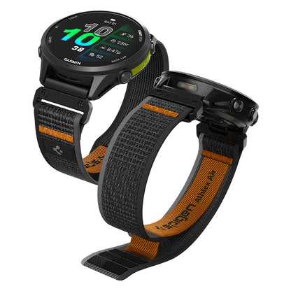 Cinturino Spigen Athlex Air per Garmin Watch Fenix / Forerunner / Approach Series, 22mm, Nero Arancione AMP11426