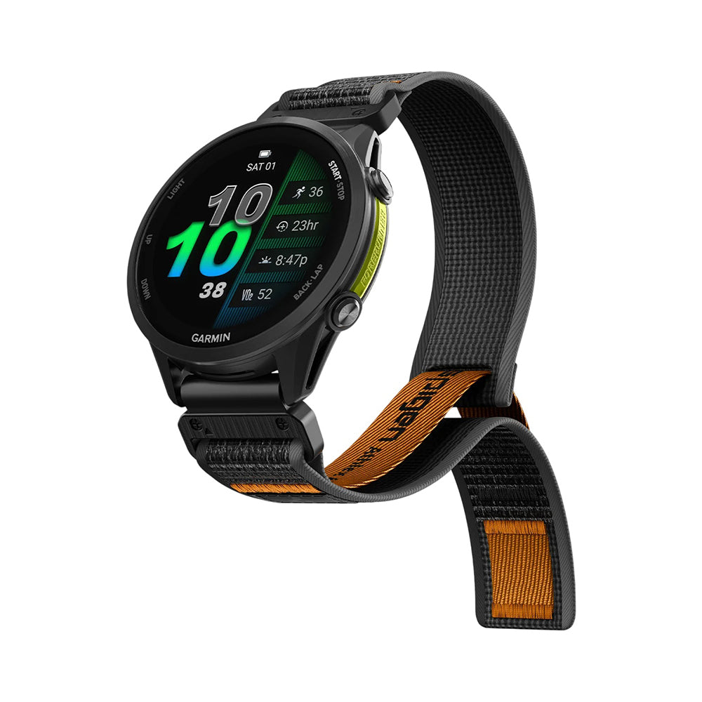 Cinturino Spigen Athlex Air per Garmin Watch Fenix / Forerunner / Approach Series, 22mm, Nero Arancione AMP11426