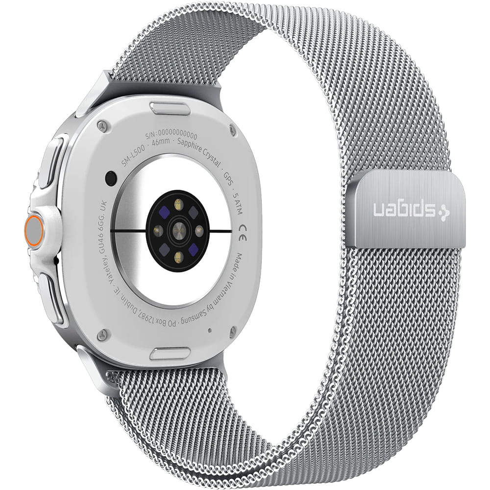 Cinturino Spigen Metal Fit per Samsung Galaxy Watch9 / Watch8 / Watch8 Classic Series, Argento AMP10121