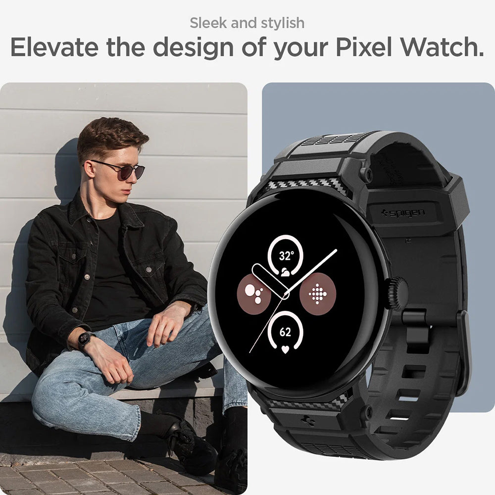 Cinturino Spigen Rugged per Google Pixel Watch 41mm Series, Nero AMP07556