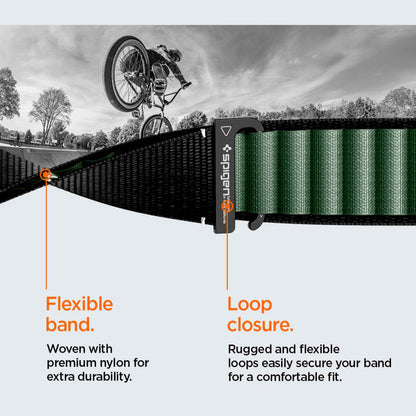 Cinturino Spigen WBF1 per Apple Watch 49mm / 46mm / 45mm / 44mm Series, Nero Verde