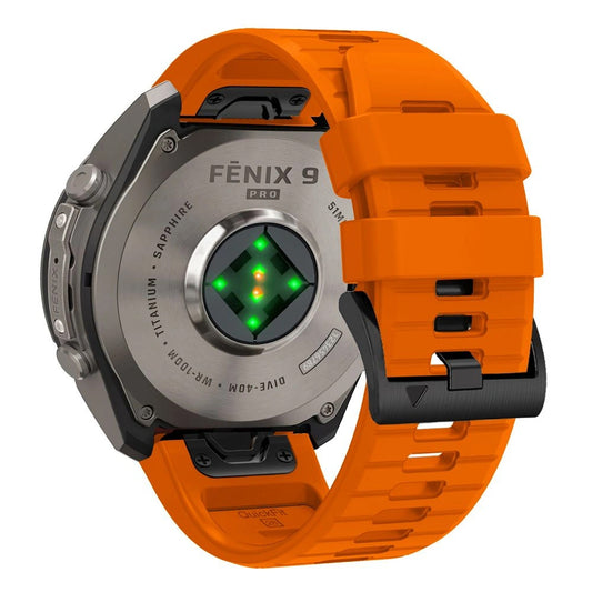Cinturino in silicone Techsuit per Garmin Fenix 5 / 6 / 6 Pro / 7 / 8 / 8 Pro / E / 9 / 9 Pro, arancione
