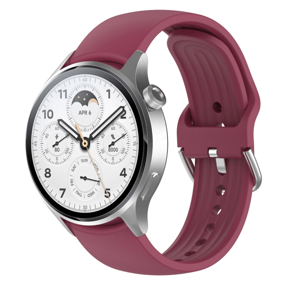 Cinturino Techsuit W003 per Huawei Watch / Xiaomi Watch Series, 22mm, Rosso Scuro