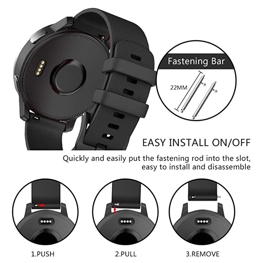 Cinturino Techsuit W006 per Samsung Galaxy Watch / Huawei Watch Series, 22mm, Nero