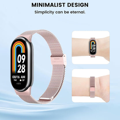 Cinturino Techsuit W022 per Xiaomi Smart Band 9 / 8, 15mm, Rosa Dorato