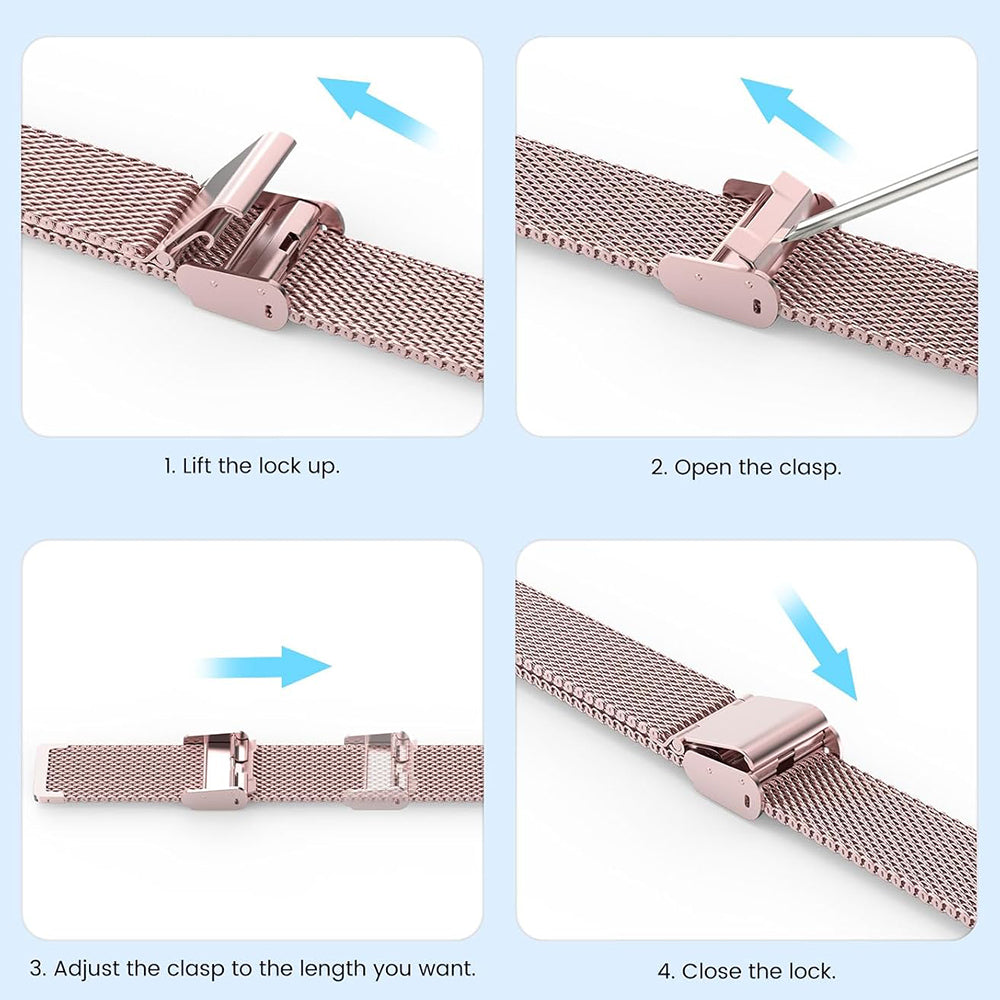 Cinturino Techsuit W022 per Xiaomi Smart Band 9 / 8, 15mm, Rosa Dorato