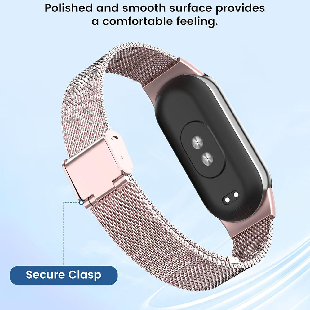 Cinturino Techsuit W022 per Xiaomi Smart Band 9 / 8, 15mm, Rosa Dorato