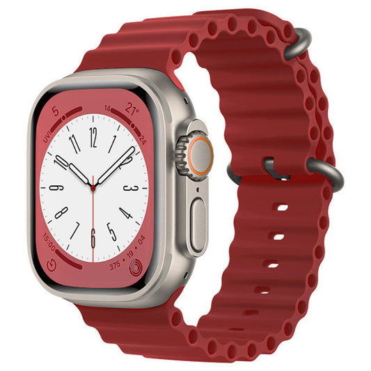 Cinturino Techsuit W038 per Apple Watch 49mm / 46mm / 45mm / 44mm / 42mm Series, Rosso Scuro