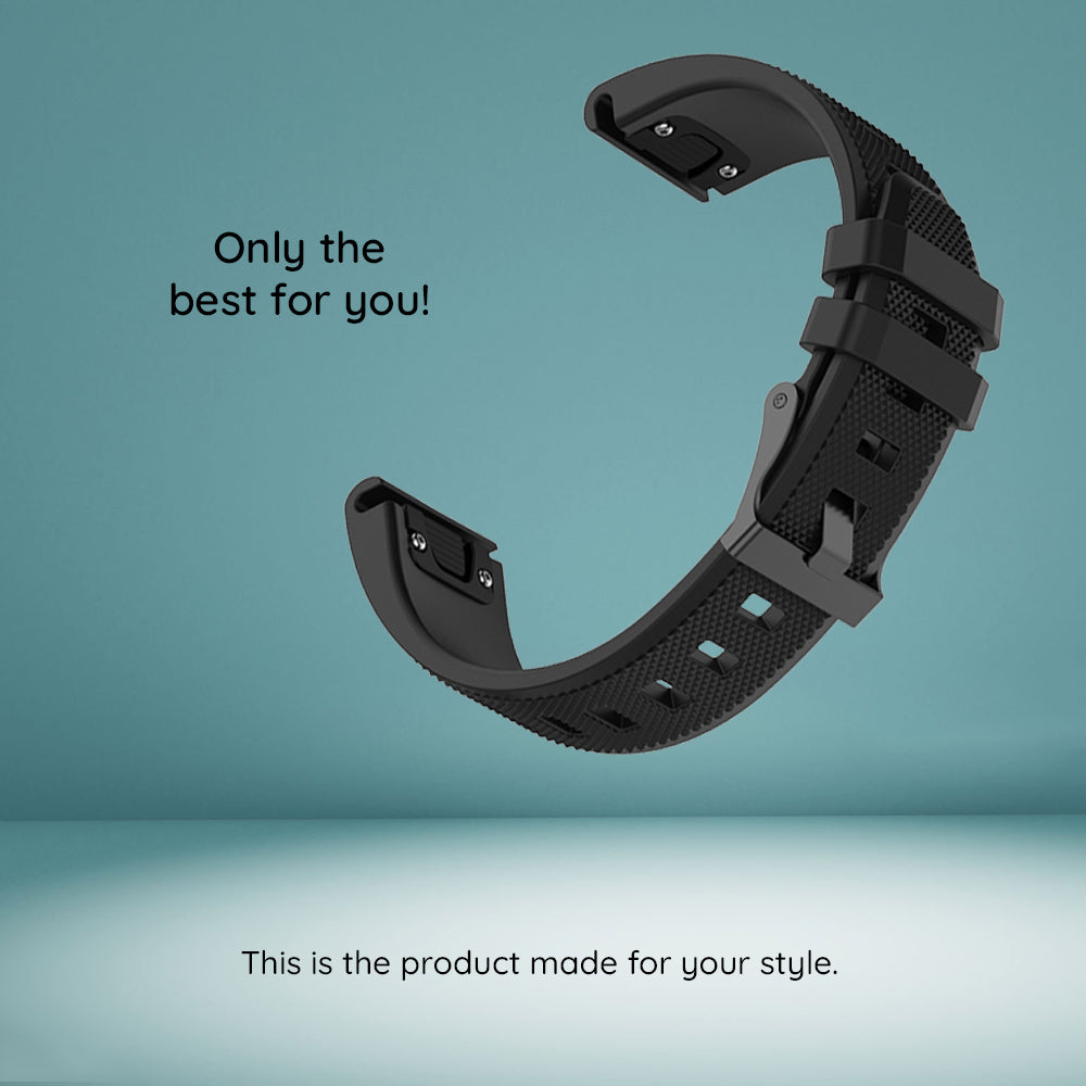 Cinturino Techsuit W058 per Garmin Instinct / Approach / Fenix Watch Series, 20mm, Nero