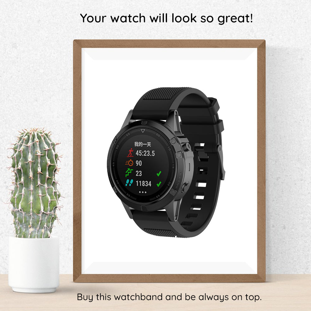 Cinturino Techsuit W058 per Garmin Instinct / Approach / Fenix Watch Series, 20mm, Nero