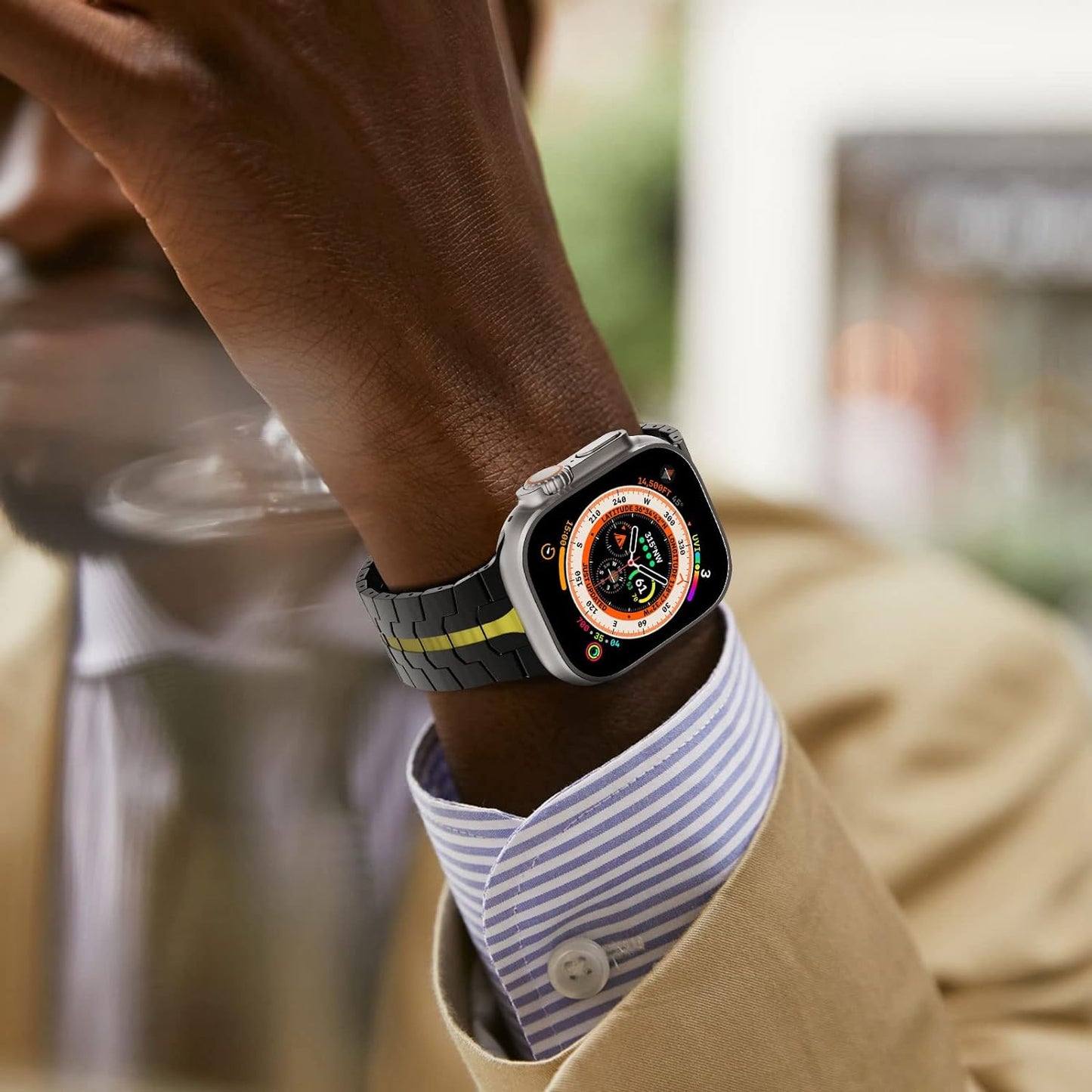 Cinturino Techsuit W063 per Apple Watch 49mm / 46mm / 45mm / 44mm / 42mm Series, Arancione