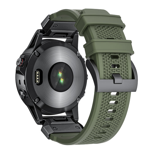 Cinturino Techsuit W068 per Garmin Watch Fenix / Forerunner / Approach Series, 22mm, Arancione Nero