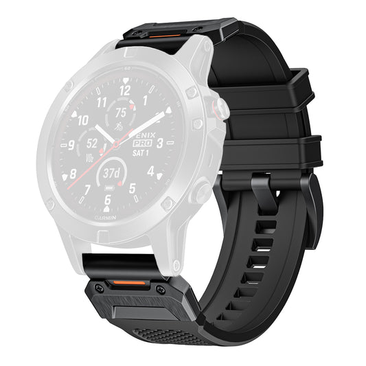 Cinturino Techsuit W068 per Garmin Watch Fenix / Forerunner Series, 22mm, Nero