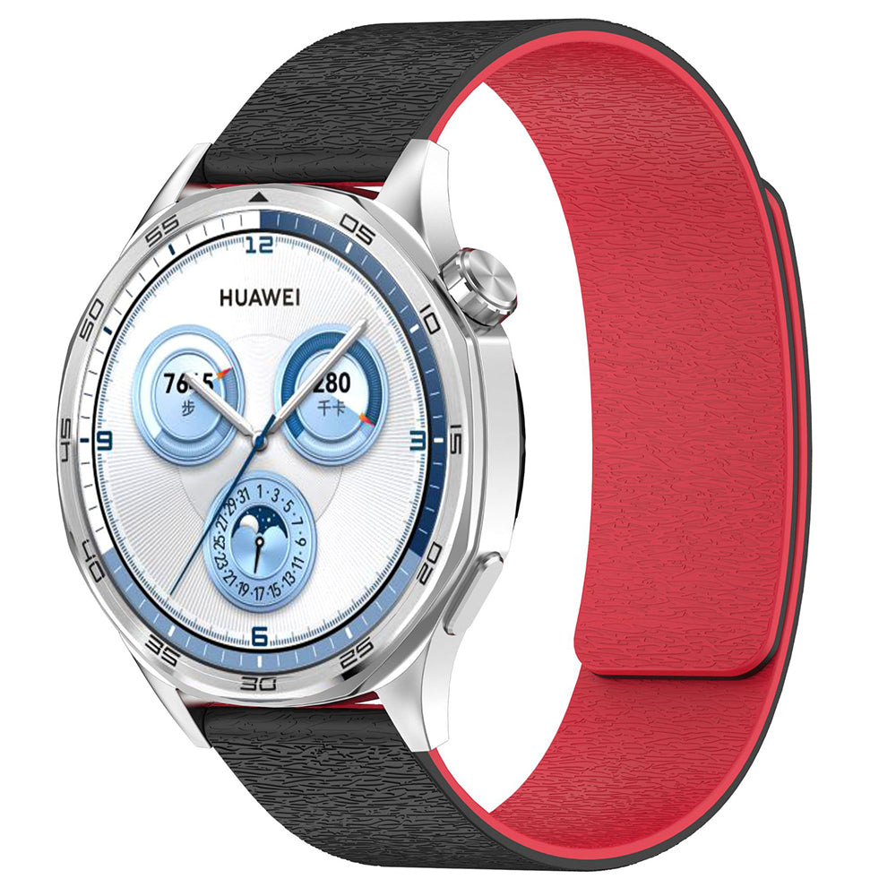Cinturino Techsuit W074 per Samsung Galaxy Watch / Huawei Watch Series, 22mm, Nero Rosso.