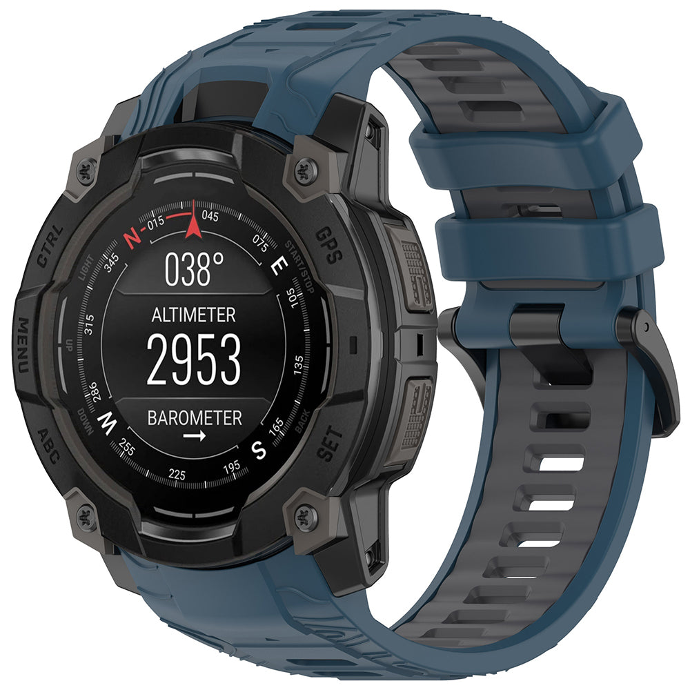 Cinturino Techsuit W077 per Garmin Instinct 3 45mm Solar / Instinct 3 45mm, Blu Navy